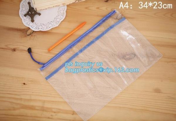Customize Mesh PVC Pencil Bag A4 Travel Passport Pouch, Plastic k document file bag