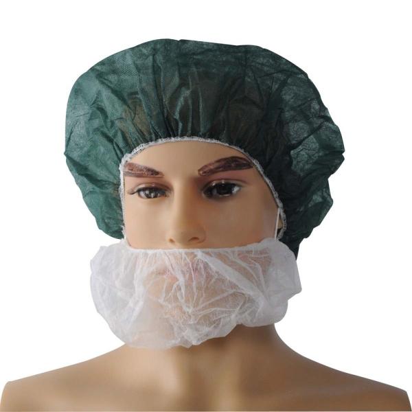 White Breathable NonWoven Earloops Disposable Beard Cover for Long Beard