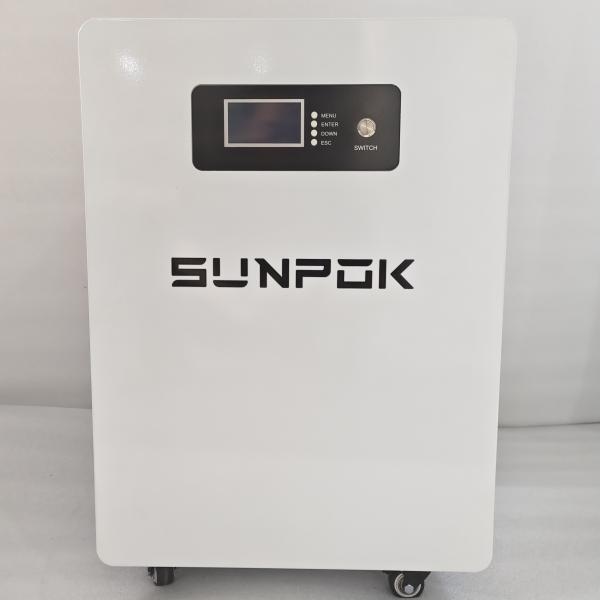 Paquete de batería de iones de litio Lifepo4 de 7KWH Solar Vertical 300Ah 25.6V de alta calidad, batería solar vertical móvil