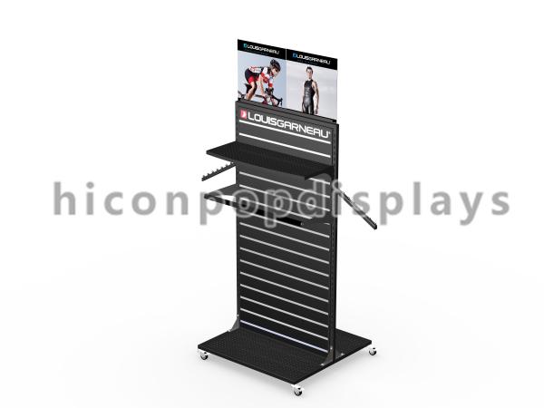 Double Sided Slatwall Display Stands / Slatwall Floor Displays Metal