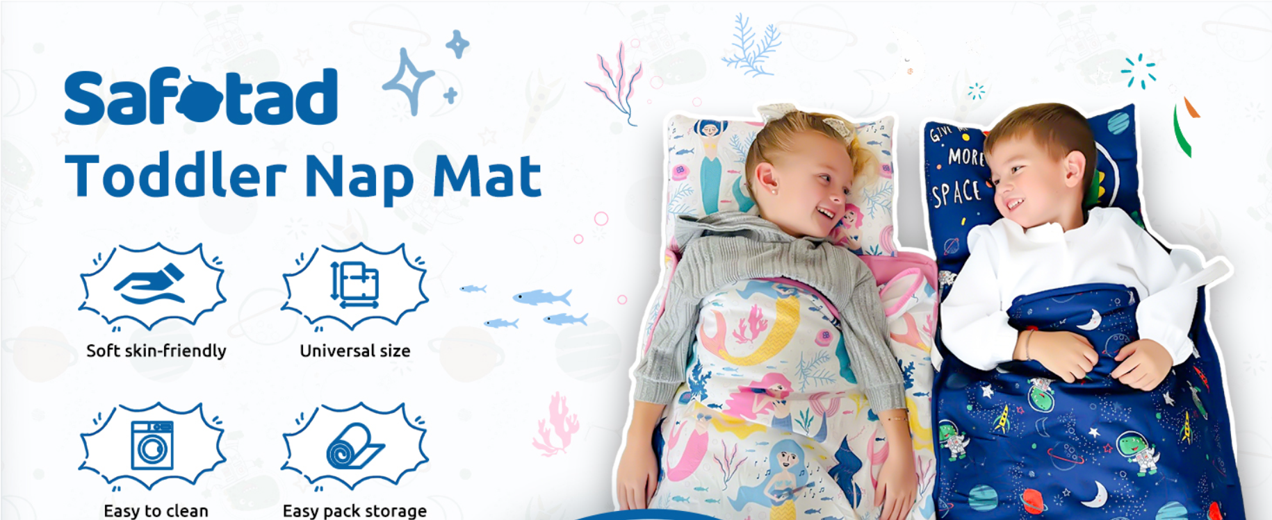 Colchonetas de siesta de guardería para niños pequeños, aptas para la piel, de algodón, para preescolar