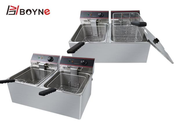 11L Double Oil  Tank Electric Fryer Table Top Fryer Snack Food Kitchen Equipments