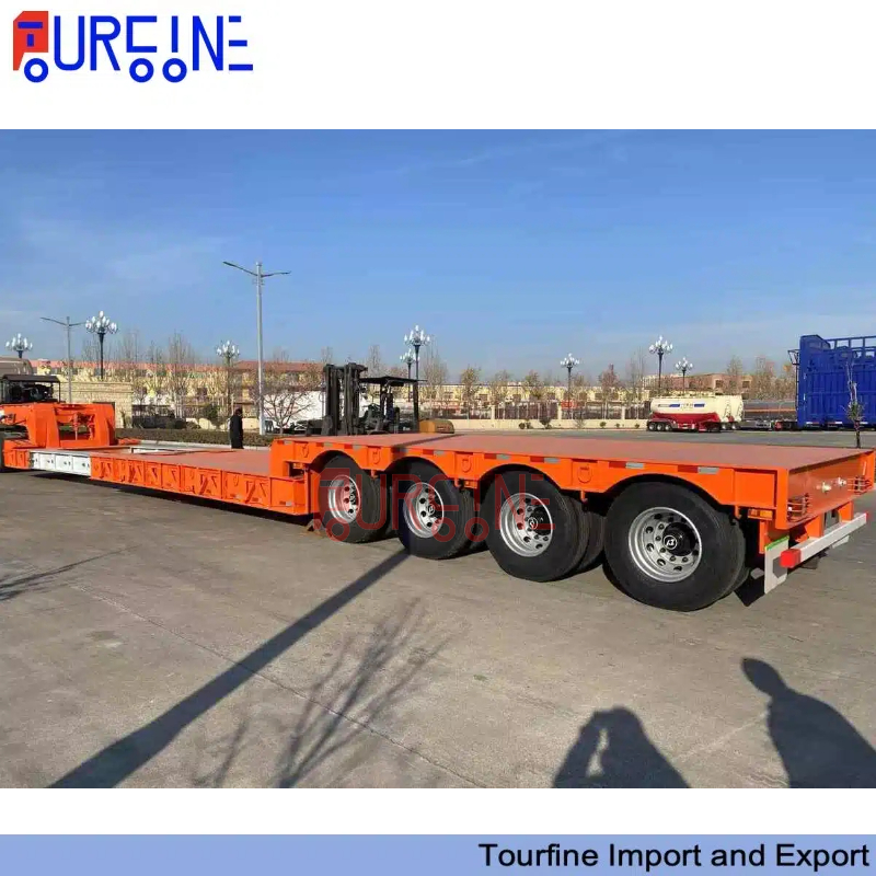 4 Axle 80 Ton Extendable Flatbed Semi Trailer for 40FT and 45FT Container Transport