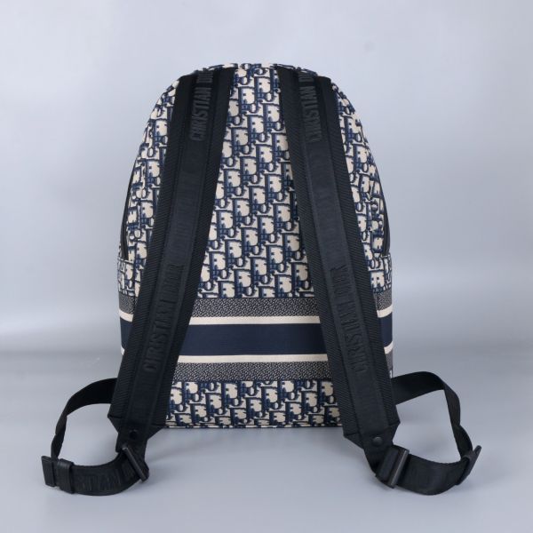 Concepteur Small Diortravel Backpack Dior Oblique Jacquard bleu