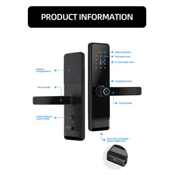 YAGU NEO TTlock Digital Lock for Home Biometric Fingerprint Intelligent Gate 3d Face Recognition Smart Door Lock With Camera