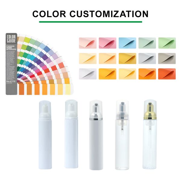 White Plastic Foam Pump Bottle For Skin Care And Shampoo Products With A Cap For Packaging