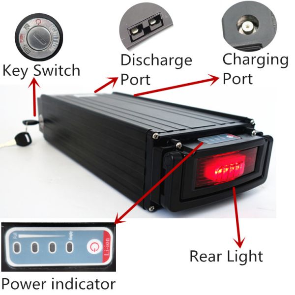 NC-RC LI-ION E Bike Battery , Rear Rack 1000W Electric Bike Battery 48V 20Ah