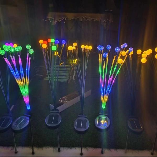 IP65 Waterproof LED Solar Firefly Light Plug-In Lawn Light Outdoor Garden Patio Holiday Christmas Decorative Lighting 