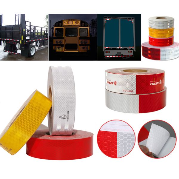 2 In*150 Ft Vehicle Safety Reflective Tape Diamond Grade Prismatic Self Adhesive Safety Radium Roll ECE Retro Reflective Tape