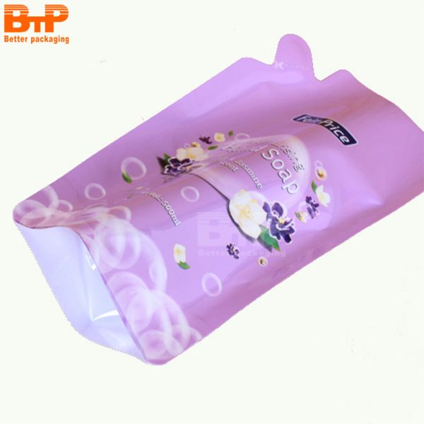 Digital Printing LOW MOQ and Gravure  in House for  Liquid  Laundry Detergent Refill Plastic Bag Shape Pouch Packaging