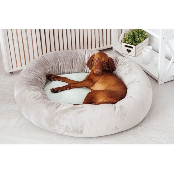 Calming Dog Bed 80cm 100cm Donut Cat Bed Covered Dog Bed Anxiety Dog Mattress Bed