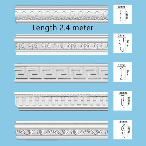 Polyurethane Wainscoting Interior Wall Molding Decorative PU Chair Dado Rail