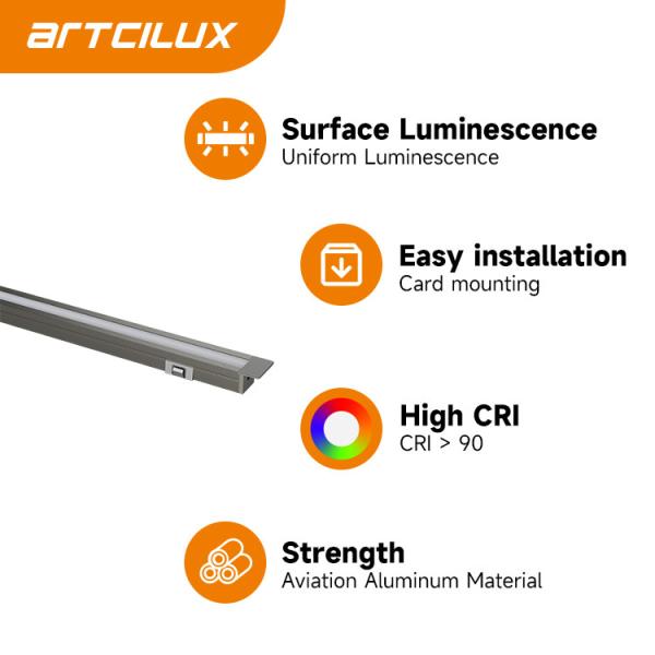 5W/7.5W Luz de banda recortada a longitud adecuada para iluminación decorativa del hogar PC aleación de aluminio SMD2219 cuentas DC12V/24V