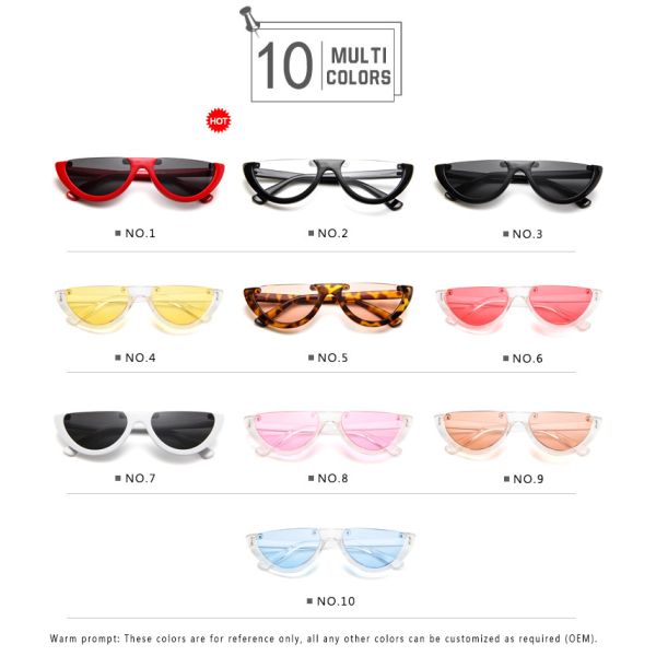 Half Moon Frame Half Round Sunglasses Vintage Retro Clout Goggles