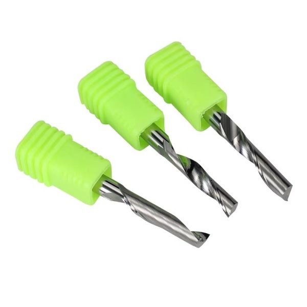 YingBa DLC Coated Single Blade Router Bit with 25° Helix Angle and 10mm Effective Cutting Length for Aluminum CNC Milling