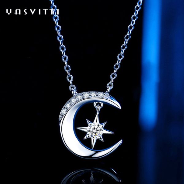 топаза ожерелья звезды луны 2g 0.69ft ожерелье сердца привесного ультрамодного твердое серебряное