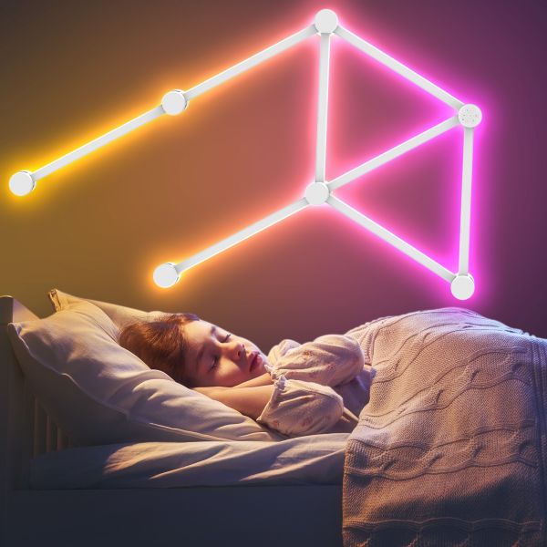 Линия стена Dimmable DIY созвездия RGB света стены плавного движения умная освещает Multicolor поделенную на сегменты синхронизацию музыки игры контроля