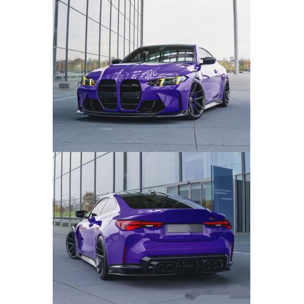 For BMW G82 M4 Dry Carbon Fiber Body Kit M4 RZ-style Front Lip Diffuser Spoiler Side Skirts M4 Fenders