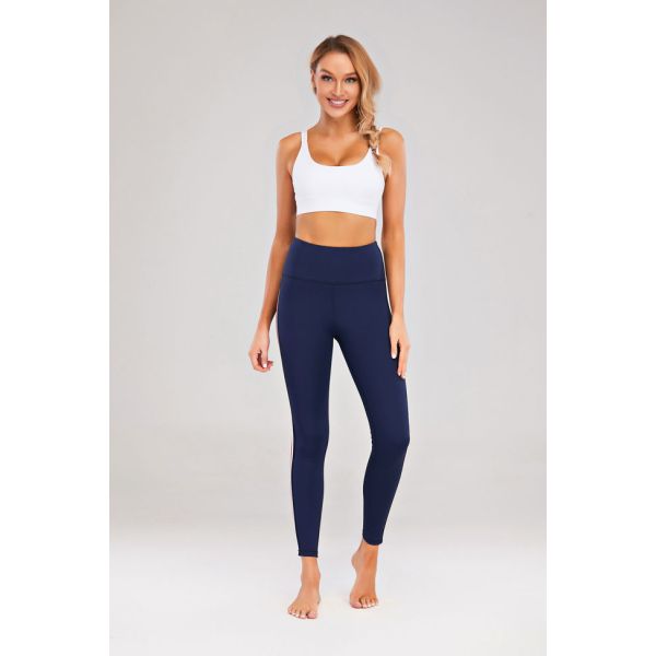 BSCI Navy Side Womens Plus Size Gym Leggings Activewear Yoga Pants