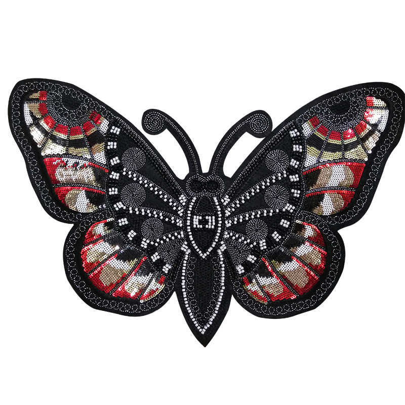 Customizable Mini Butterfly Sequin Embroidery Patches Handmade Design for Blouses and Clothing Customization