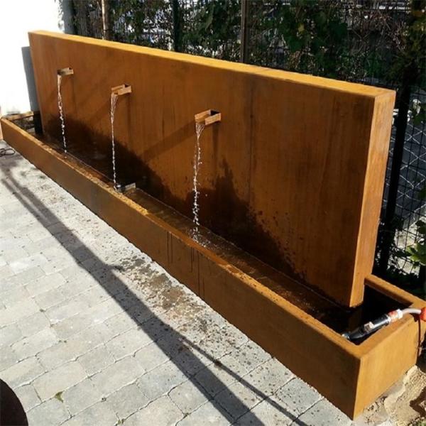 Large Wall Corten Steel Pond Water Feature Pre rusted ISO9001