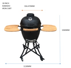 Red Glazed Surface 18 Inch Kamado Grill , Restaurant Kamado BBQ 18 Inch