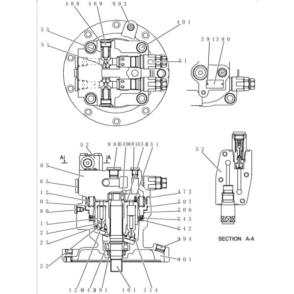 YN15V00035F1 Excavator Swing Motor For SK200-8 Kobelco Hydraulic Parts
