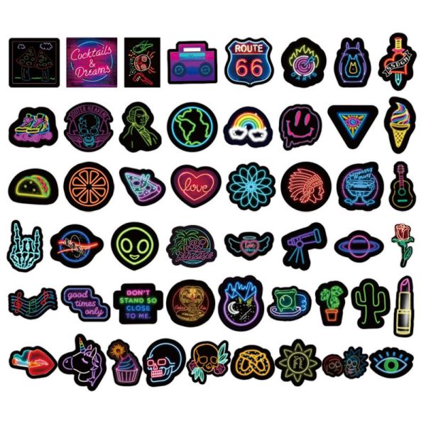 Personalized Neon PVC Kiss Cut Stickers Decals For Home Luggage