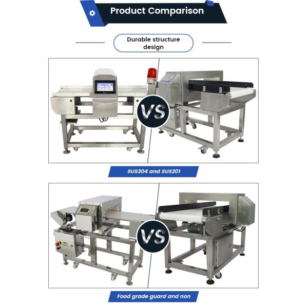 Automatic Food Grade Metal Detector Conveyor Multi-Language Belt Food Industry Metal Detector Machine