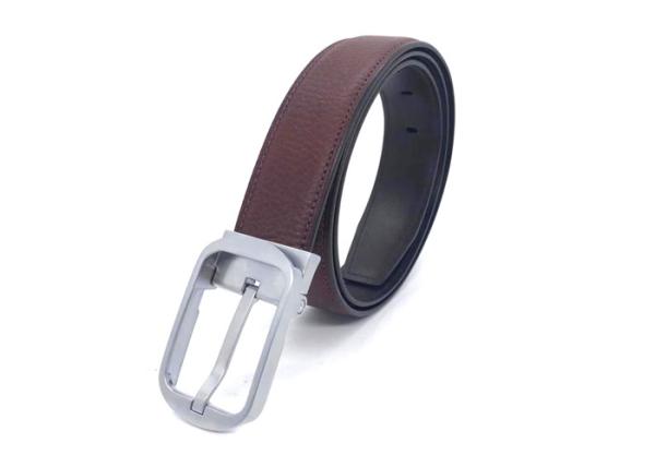 Fashionable Mens Leather Dress Belt With Prong Buckle 1.25” Wide Waist Strap