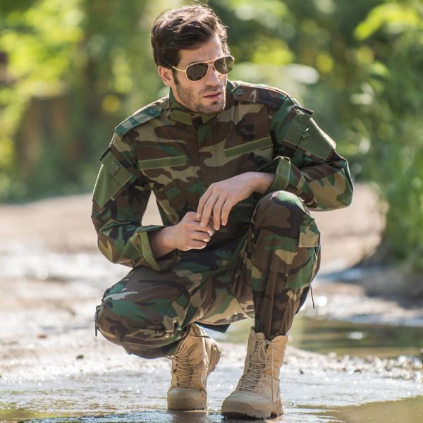 ACU Woodland Army Combat Military Camouflage Uniform High Density Ripstop Fabric