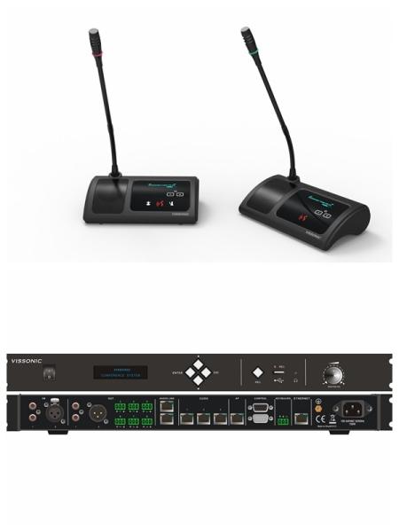 Matériel d'ABS de couleur de noir de système de conférence audio de Digital du réseau CAT5