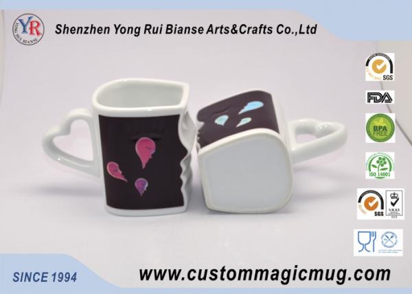 Eco-friendly mug Custom Heat Sensitive Handle Couples Coffee Mugs Change Color Heat