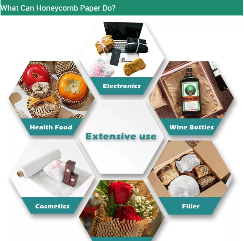 Uncoated Black Kraft Honeycomb Folding Paper Packaging Cushioning Wrap