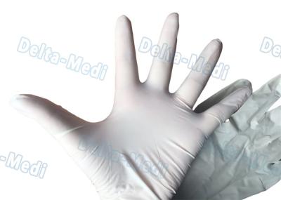 Durable Disposable Surgical Gloves , White Color Latex Examination Gloves