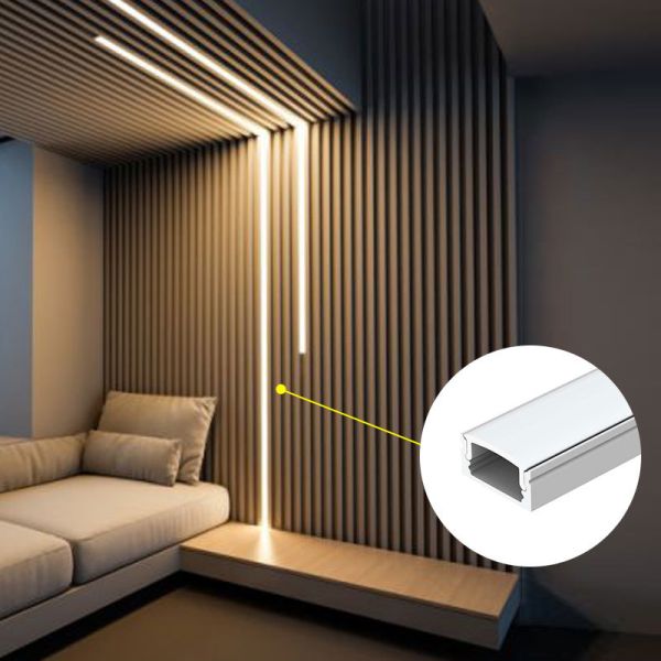 6063 T5 Aluminum Alloy LED Strip Channel with PC Diffused Cover for Surface Mounted Linear Lighting