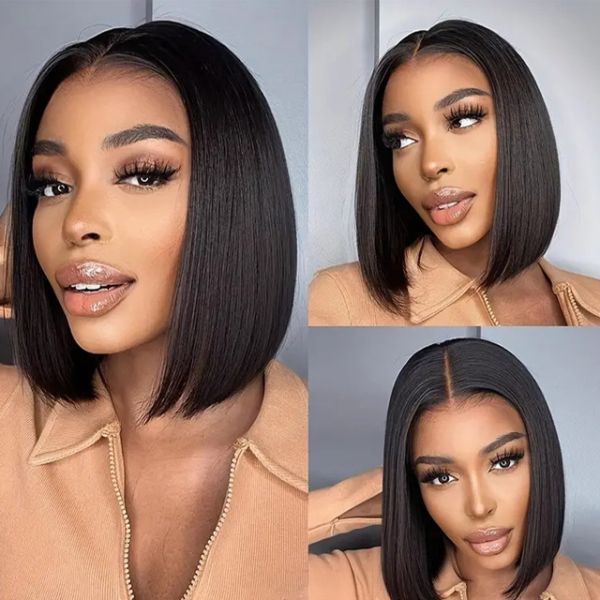 Мода Человеческие волосы Боб парик Бразильские волосы Шнурки Передние парик