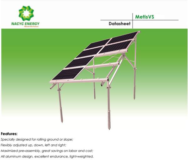 Aluminum Adjustable Solar Panel Mount Brackets Silver Solar Rolling Ground Mounting Systems