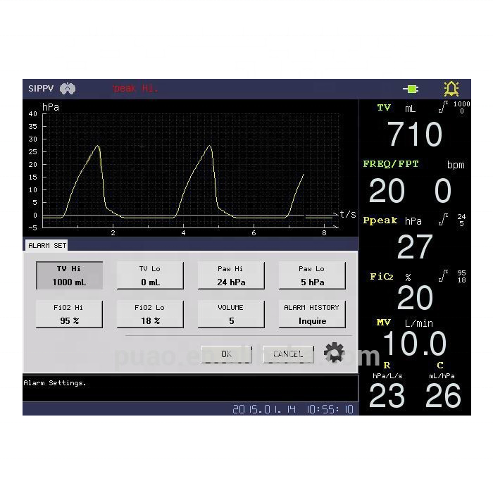 Recovery ICU Pediatric Anaesthesia Portable Medical Ventilator Brething Machine