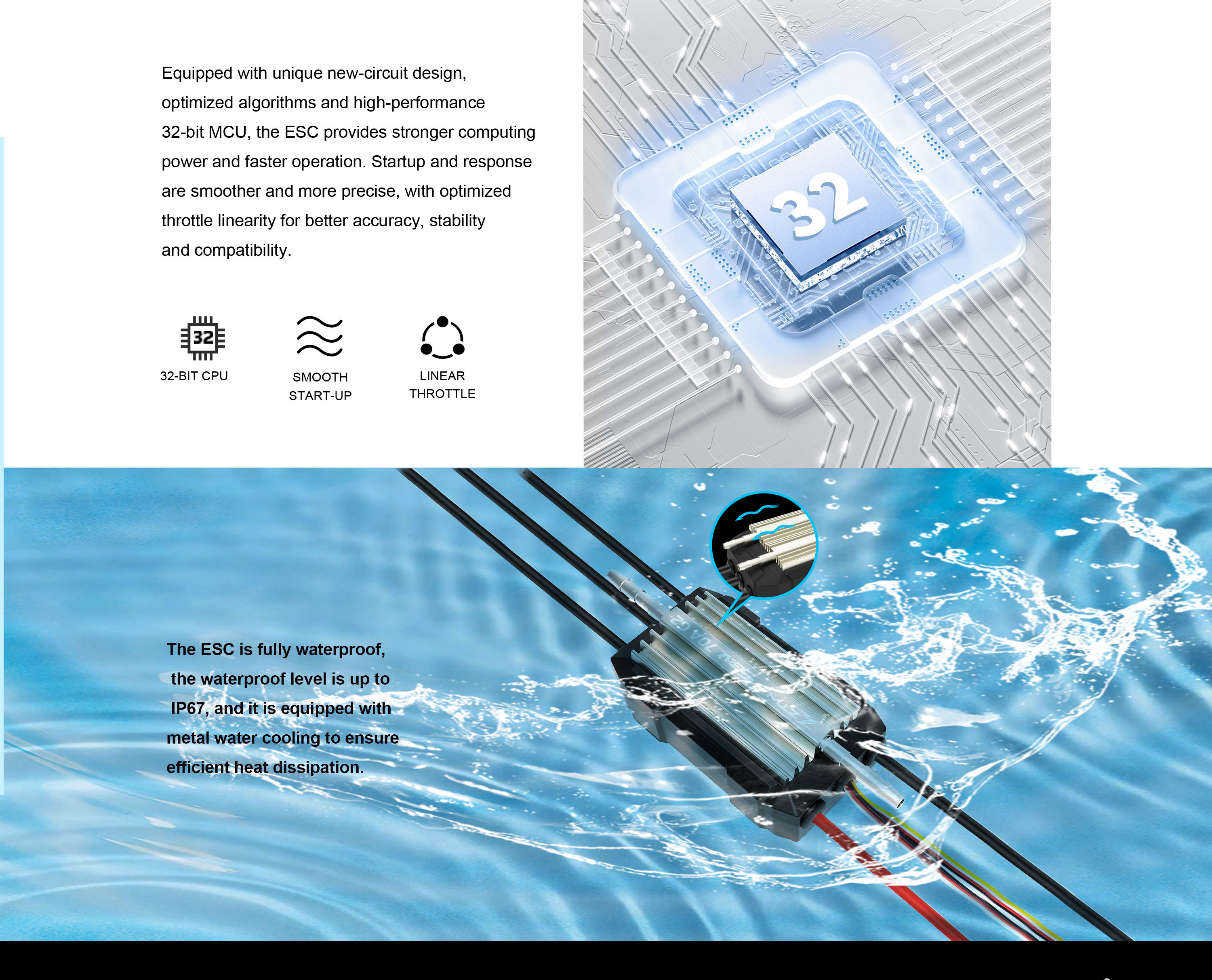 ZTW Seal 70A SBEC G2 Waterproof ESC 3S-6S RC Boat ESC For Marine Propulsion