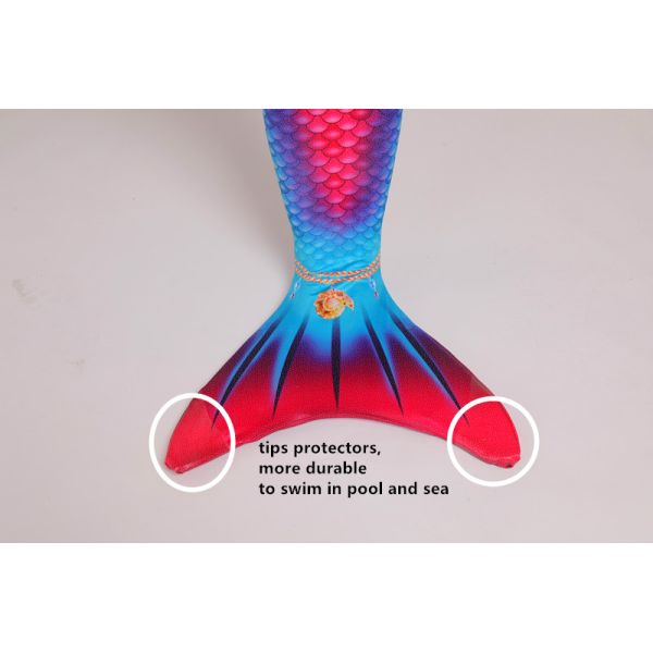 Children Pink Mermaid Tail Swimming Costume Multifunctional Fade Resistant Fabric