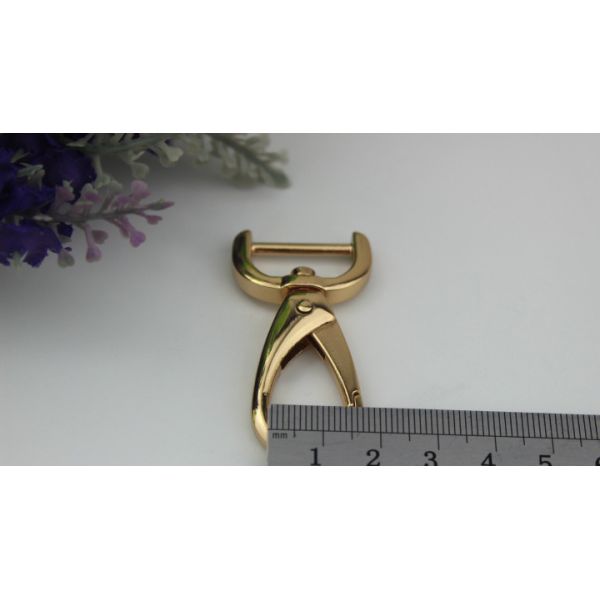 Durable nickel free 3 color zinc alloy metal 20 mm eye bolt d ring snap hook for handbag