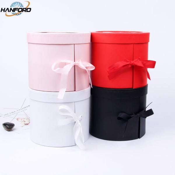 ISO14001 Round Cardboard Holiday Gift Box Packaging With Lids Ultralight