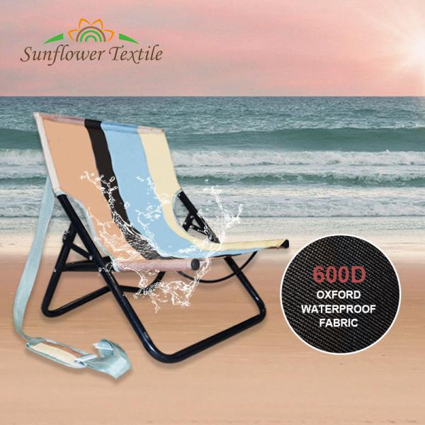 44.5*48*55.5CM Oxford Cloth Sea Low Beach Chair With Stripe Low Folding Beach Chairs