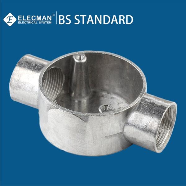 BS4568 20mm-32mm Aluminum Through Outlet Box Two Way Type