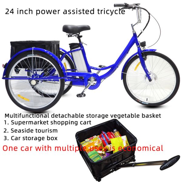 24 дюйма Розовый многофункциональный взрослый трехколесный велосипед с съемным сиденьем пассажира