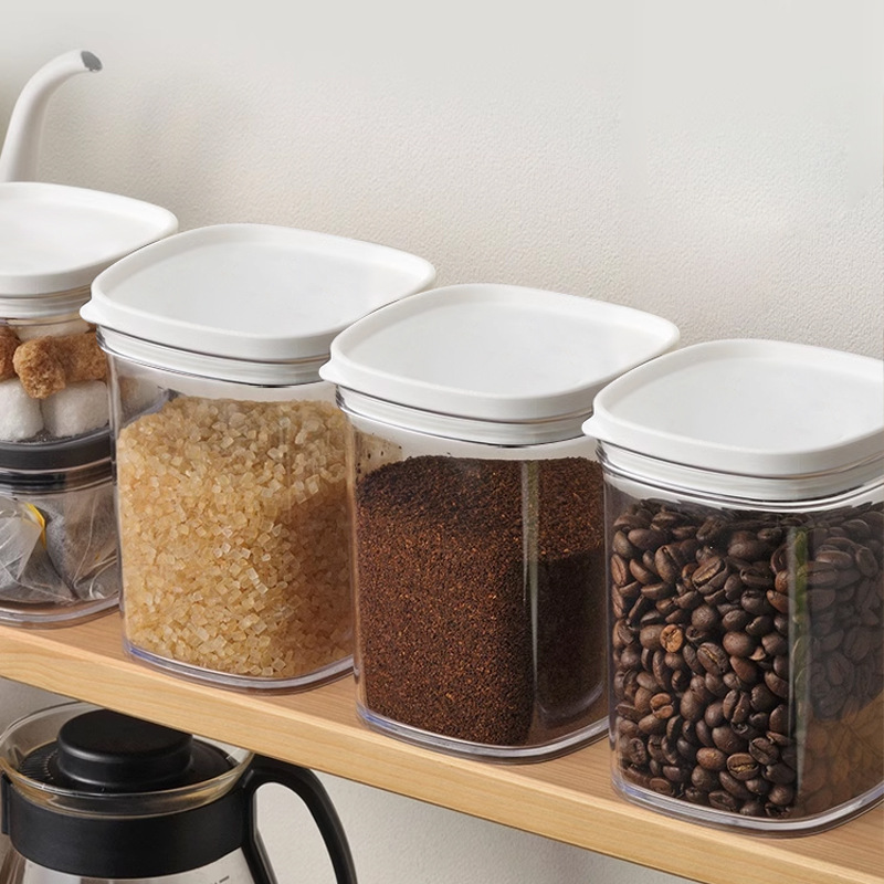 Food-grade Plastic sealed Jar Transparent Coffee Bean Storage Jar Kitchen Grain Snack Storage Box