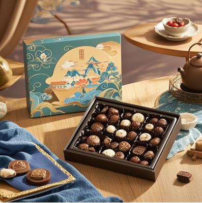 High End Customized logo Luxurious Food Grade Chocolate Truffle Paper Packaging Box Chocolate Gift Box