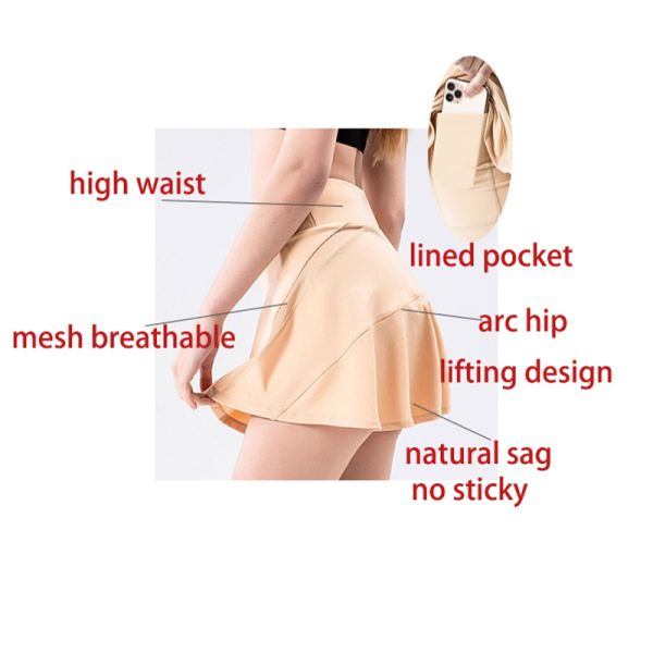 Соединяя женщины спортзала сетки играют в гольф плиссированную резинку кармана тенниса юбки короткую