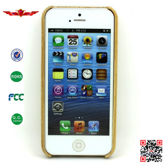 100% Authentic Import Natural Wood Cover Case For Iphone 5 5S High Quality With Gift Box